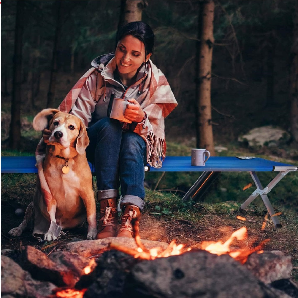 Lettino da Campeggio Pieghevole Salvaspazio con Sacca Trasporto 190x70 cm Brandina Blu