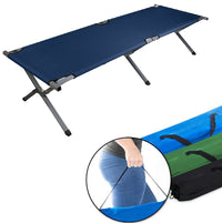 Lettino da Campeggio Pieghevole Salvaspazio con Sacca Trasporto 190x70 cm Brandina Blu