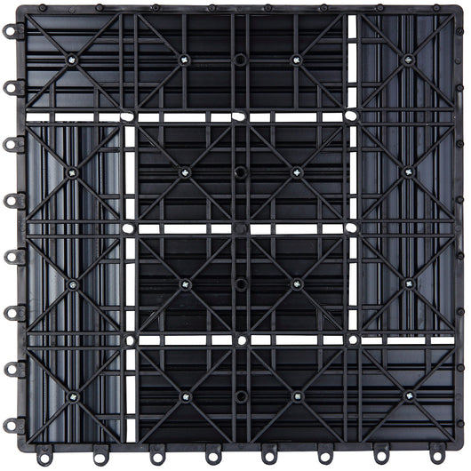 Kit 9 Mattonelle a Incastro per Terrazzo Piastrelle Pavimenti 30x30cm in PVC Antiscivolo