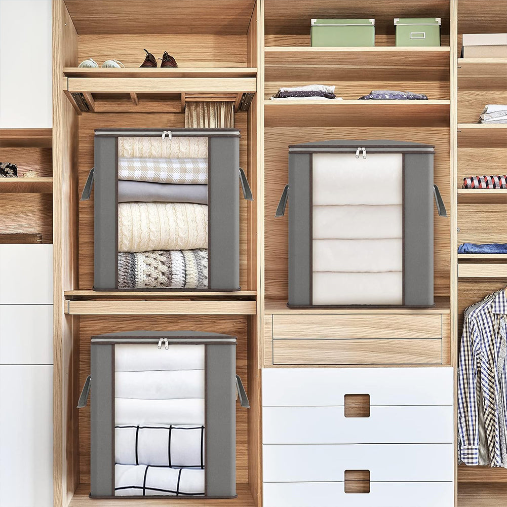 Set 4 Sacchetti Contenitori Extra Large 120L Manici Rinforzati Organizer Casa