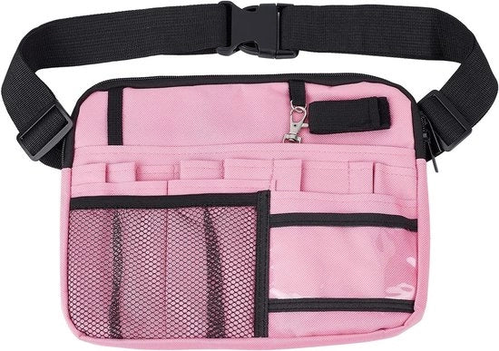 Organizzatore per infermieri con taschino rosso con adesivo e diverse tasche - Utensili per infermieri - Scissor per bendaggi - Professionisti sanitari