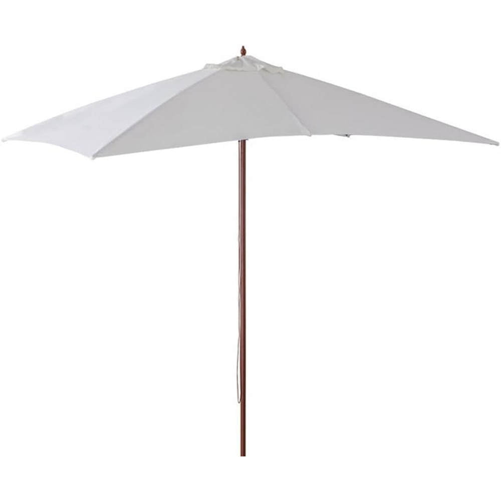 Ombrellone da Giardino in Legno Palo Centrale Telo Ecrù Verdelook Formato: 3 x 2 m