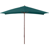 Ombrellone da Giardino in Legno Palo Centrale Telo Verde Verdelook Formato: 3 x 2 m