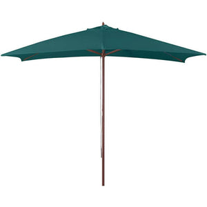 Ombrellone da Giardino in Legno Palo Centrale Telo Verde Verdelook Formato: 3 x 2 m