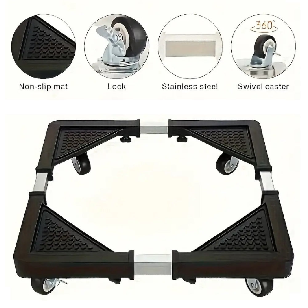 Base Supporto Regolabile per Lavatrice Lavastoviglie Elettrodomestici 4 Ruote