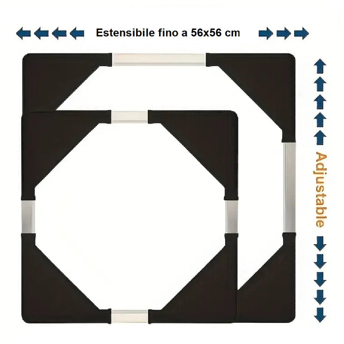 Base Supporto Regolabile per Lavatrice Lavastoviglie Elettrodomestici 4 Ruote