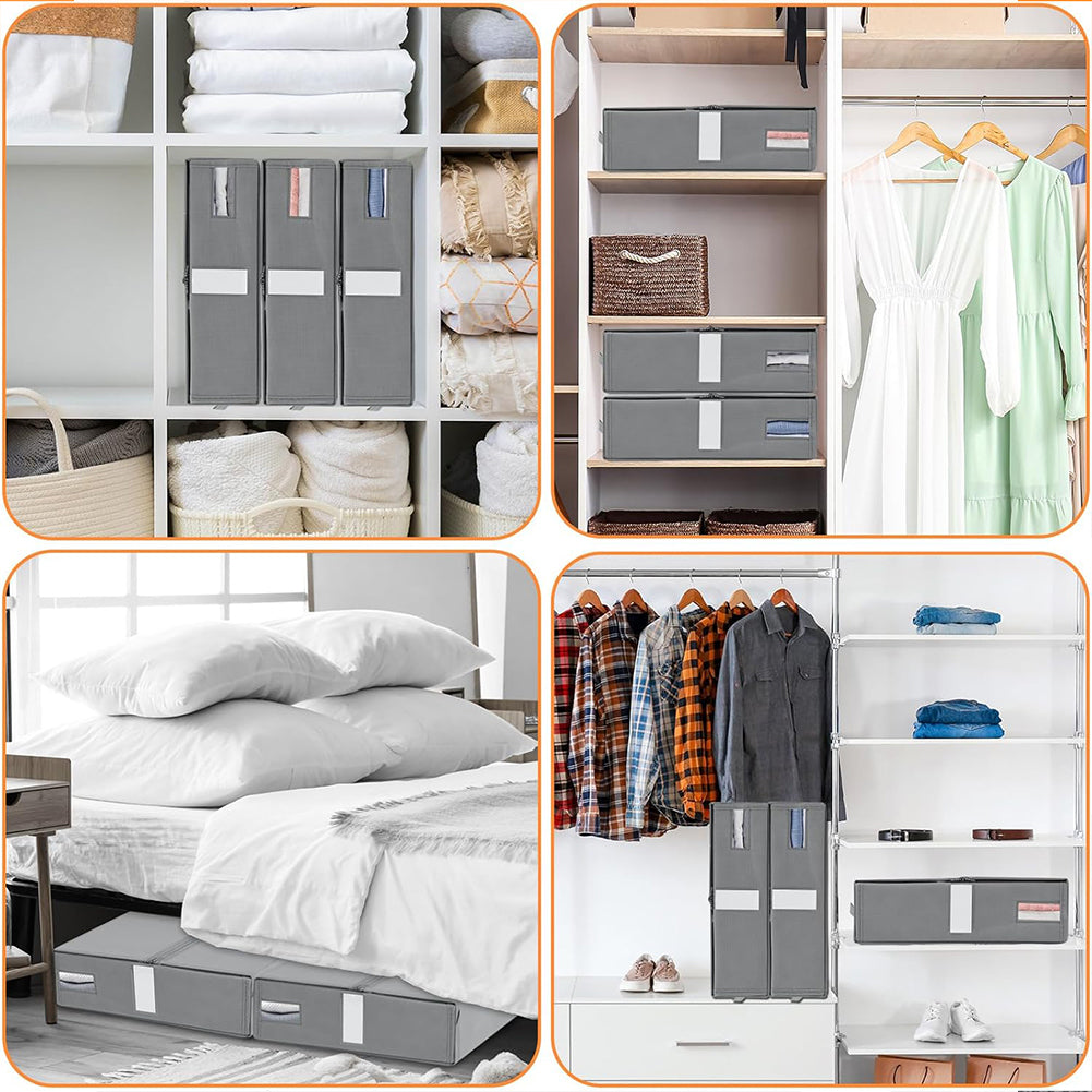 Set 3 Organizer Pieghevoli da Armadio 33x33x10 cm Contenitori Salvaspazio