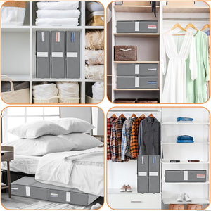 Set 3 Organizer Pieghevoli da Armadio 33x33x10 cm Contenitori Salvaspazio