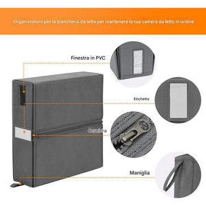 Set 3 Organizer Pieghevoli da Armadio 33x33x10 cm Contenitori Salvaspazio