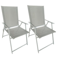 SET 2 SEDIE PIEGHEVOLI MALIBÙ STRUTTURA IN ACCIAIO SEDUTA IN TEXTILENE COLORE ECRU 57X66X96 CM