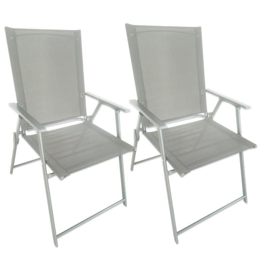 SET 2 SEDIE PIEGHEVOLI MALIBÙ STRUTTURA IN ACCIAIO SEDUTA IN TEXTILENE COLORE ECRU 57X66X96 CM