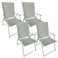 SET 4 SEDIE PIEGHEVOLI MALIBÙ STRUTTURA IN ACCIAIO SEDUTA IN TEXTILENE COLORE ECRU 57X66X96 CM