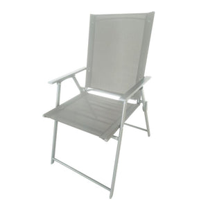 SET 4 SEDIE PIEGHEVOLI MALIBÙ STRUTTURA IN ACCIAIO SEDUTA IN TEXTILENE COLORE ECRU 57X66X96 CM