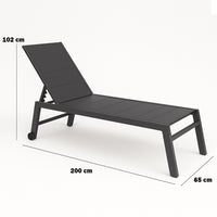 Lettino Prendisole Lounge con Ruote Sdraio da Giardino Antracite Resistente UV