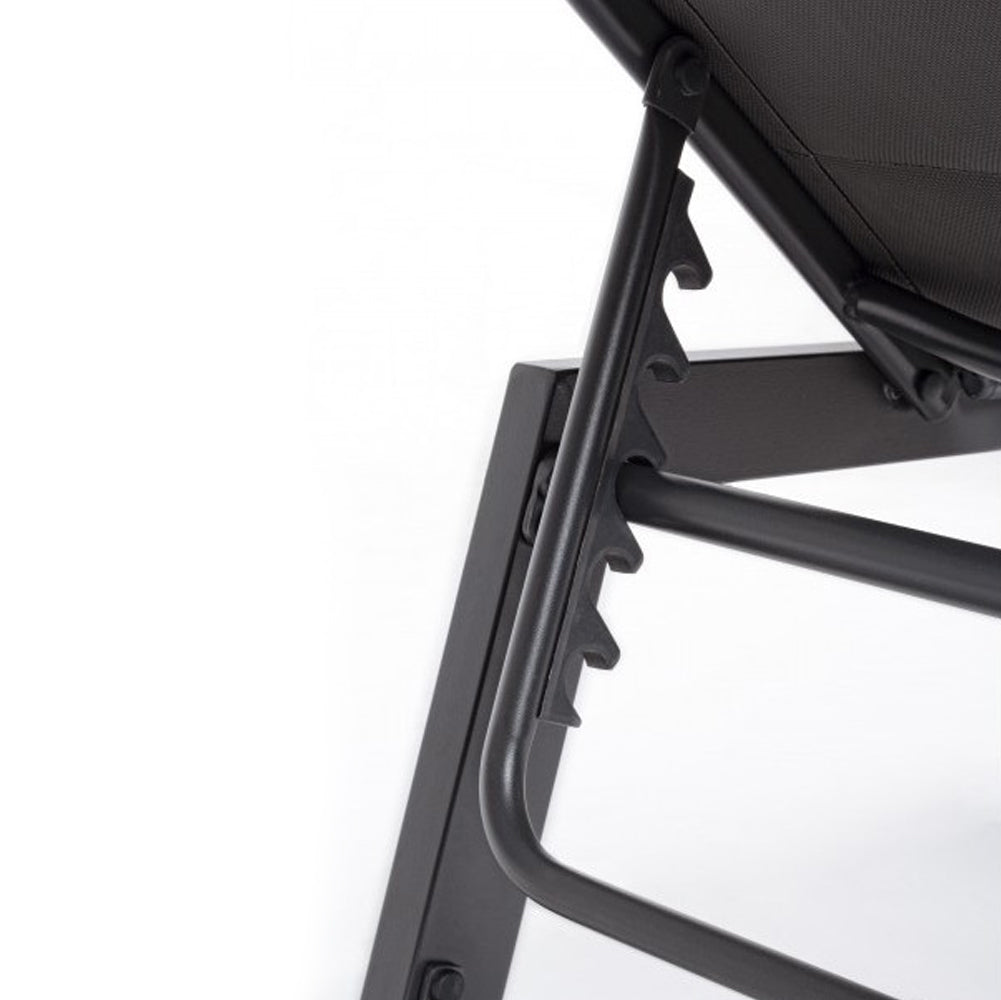 Lettino Prendisole Lounge con Ruote Sdraio da Giardino Antracite Resistente UV