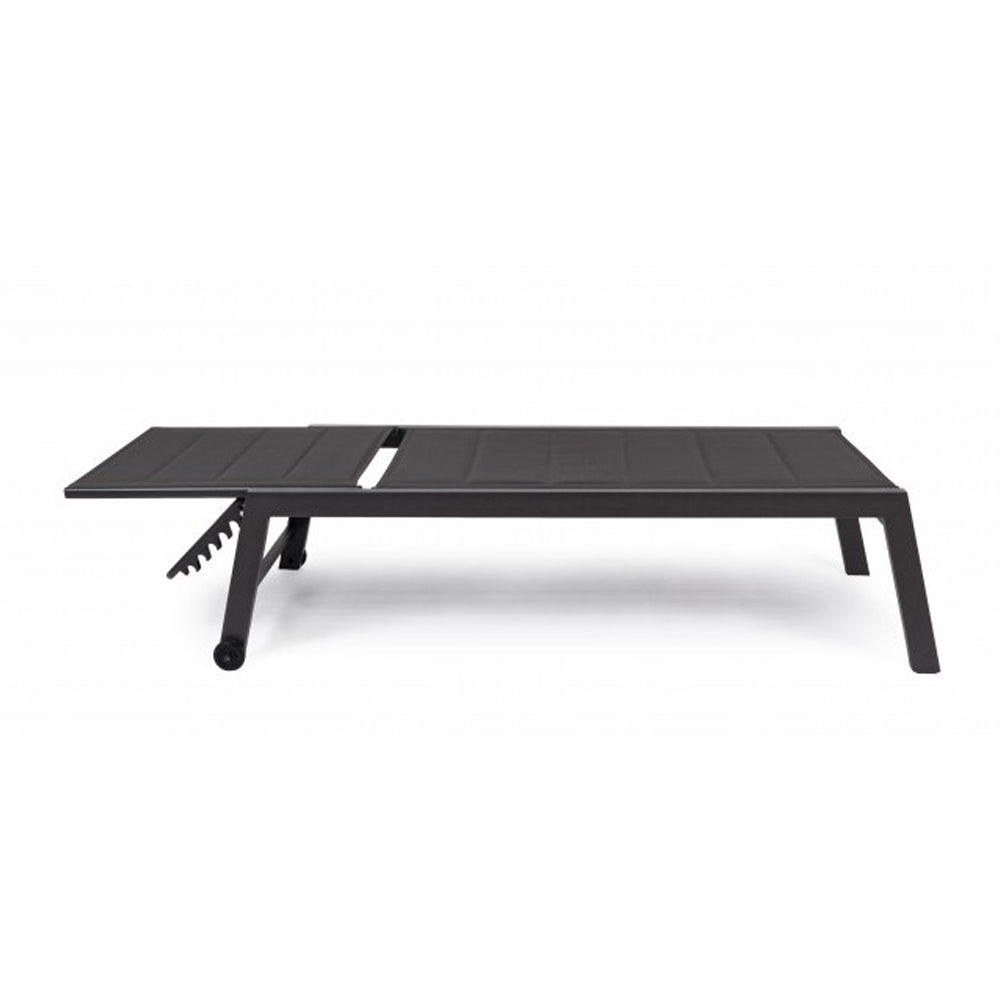 Lettino Prendisole Lounge con Ruote Sdraio da Giardino Antracite Resistente UV
