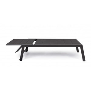 Lettino Prendisole Lounge con Ruote Sdraio da Giardino Antracite Resistente UV