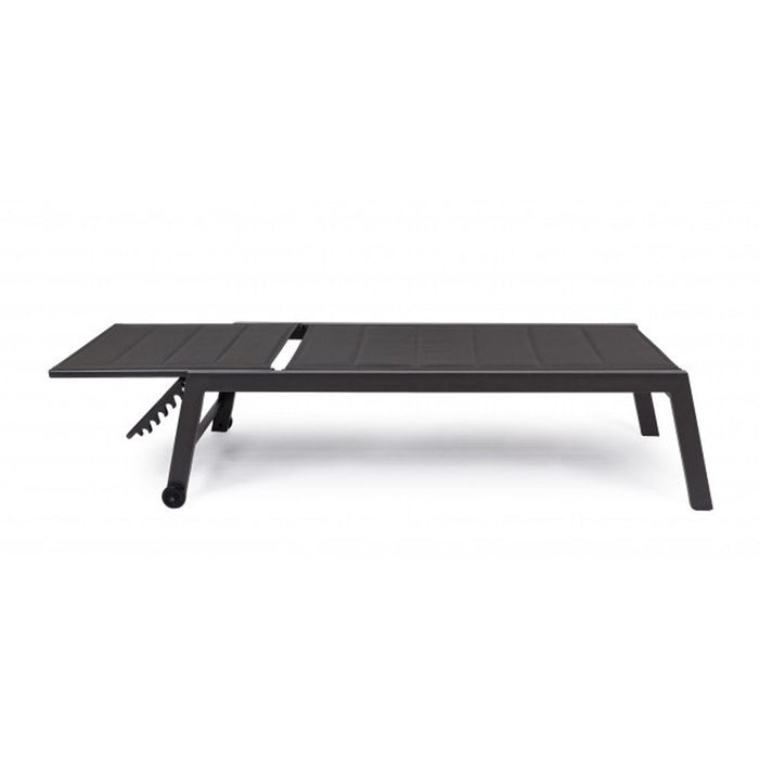 Lettino Prendisole Lounge con Ruote Sdraio da Giardino Antracite Resistente UV