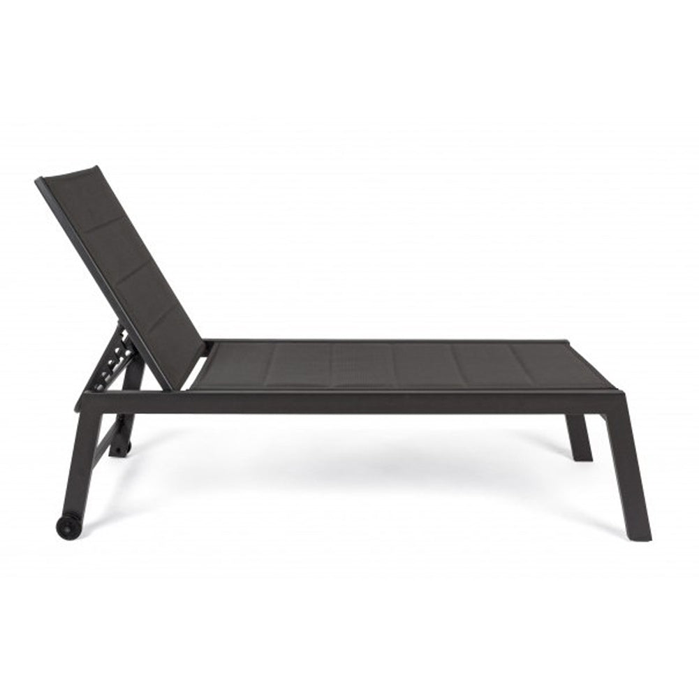 Lettino Prendisole Lounge con Ruote Sdraio da Giardino Antracite Resistente UV