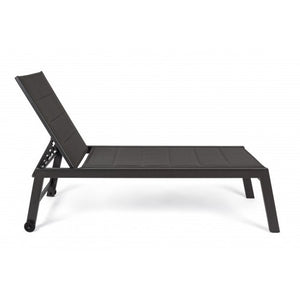 Lettino Prendisole Lounge con Ruote Sdraio da Giardino Antracite Resistente UV