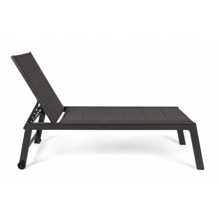 Lettino Prendisole Lounge con Ruote Sdraio da Giardino Antracite Resistente UV