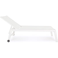 Lettino Prendisole Lounge con Ruote Sdraio da Giardino Bianco Resistente agli UV