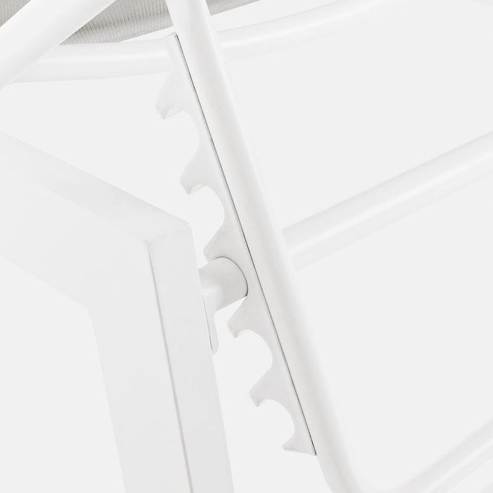 Lettino Prendisole Lounge con Ruote Sdraio da Giardino Bianco Resistente agli UV