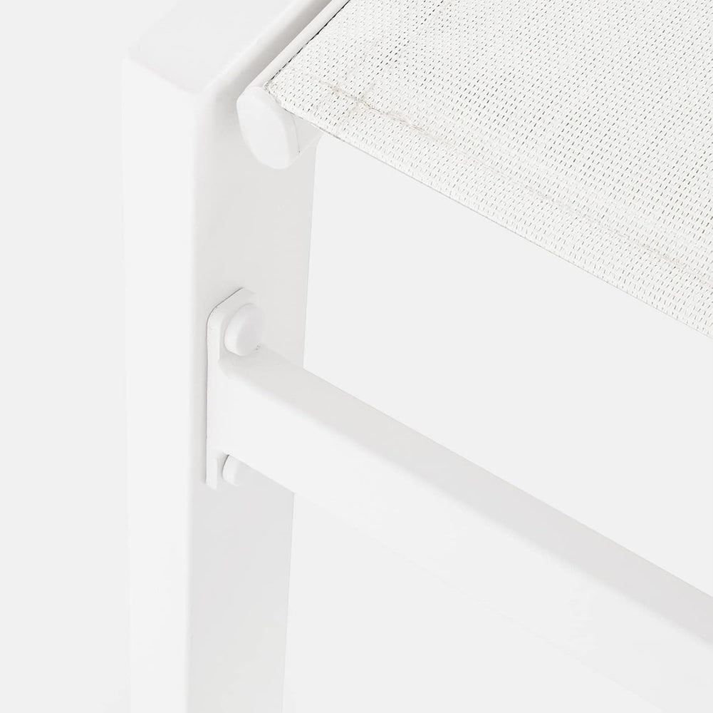 Lettino Prendisole Lounge con Ruote Sdraio da Giardino Bianco Resistente agli UV