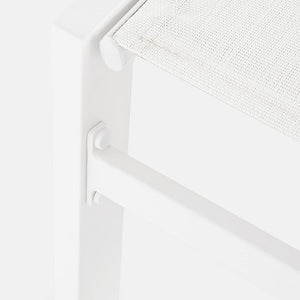 Lettino Prendisole Lounge con Ruote Sdraio da Giardino Bianco Resistente agli UV