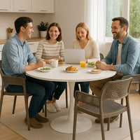 Set 4 Sedie Ergonomiche in Polipropilene Tortora con Schienale e Seduta Forati