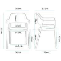 Set 4 Sedie Ergonomiche in Polipropilene Nero con Schienale e Seduta Forati