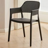 Set 4 Sedie Ergonomiche in Polipropilene Nero con Schienale e Seduta Forati