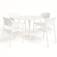 Set 4 Sedie Ergonomiche in Polipropilene Bianco con Schienale e Seduta Forati