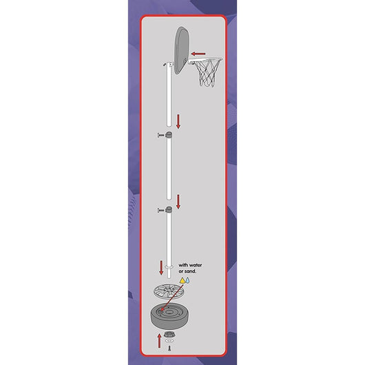 Canestro Basket Bambini Altezza Regolabile 120cm con Pallone Gioco Sport Casa