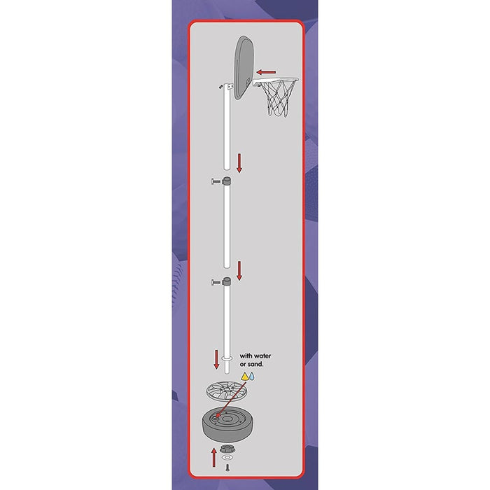Canestro Basket Bambini Altezza Regolabile 120cm con Pallone Gioco Sport Casa