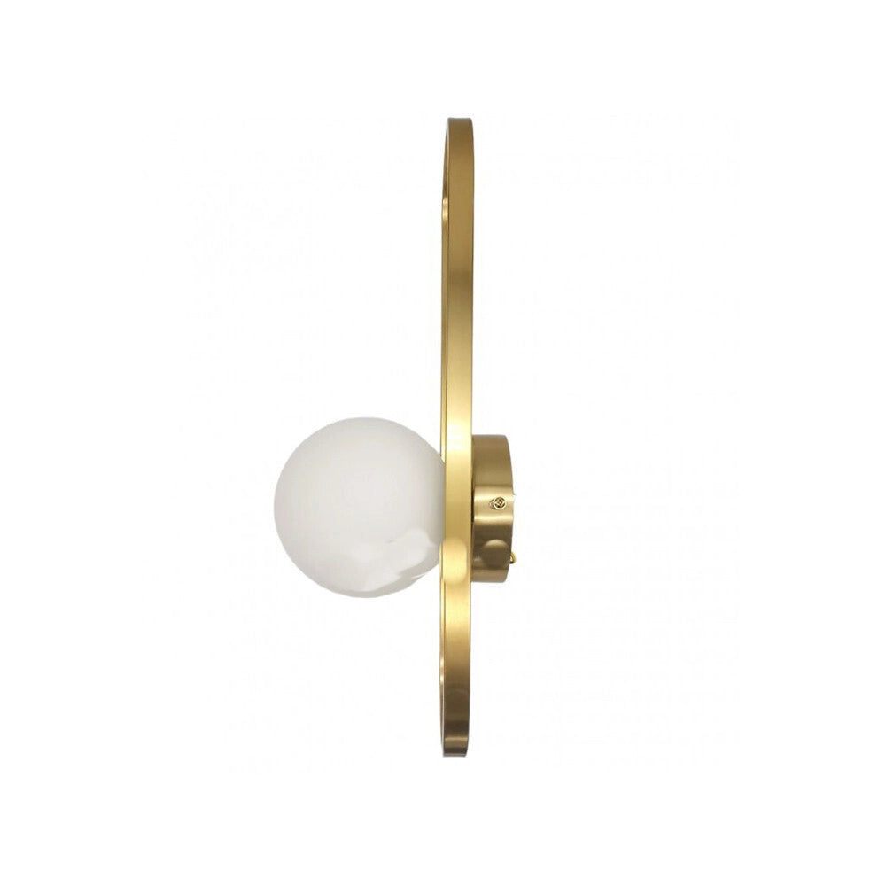 Trade Shop - Applique Da Parete Minimalista Lampada Da Muro In Metallo Bronzo Con Sfera Vetro G9 Aq47 -