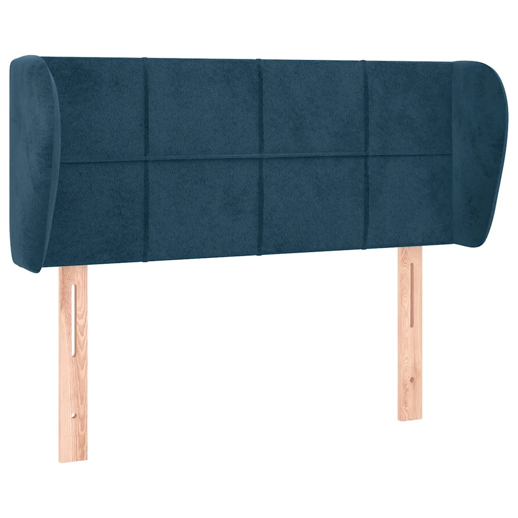 Testiera | Testata ad Orecchio Blu Scuro 103x23x78/88 cm in Velluto