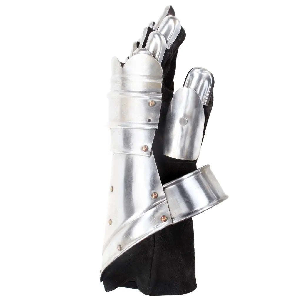 Guanti da Cavaliere Medievale Replica LARP in Argento Acciaio CFW8151943