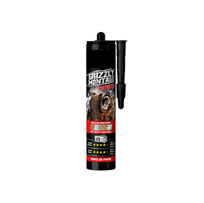 1pz bostik grizzly montage power cartuccia 370g bianca cod:ferx.17179