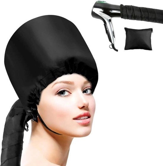 Capuchon adattabile per asciugacapelli - Manico flessibile - Lunghezza cavo estensibile - Asciuga, stila, arriccia - Profonda idratazione - Adatto a tutte le misure di capelli