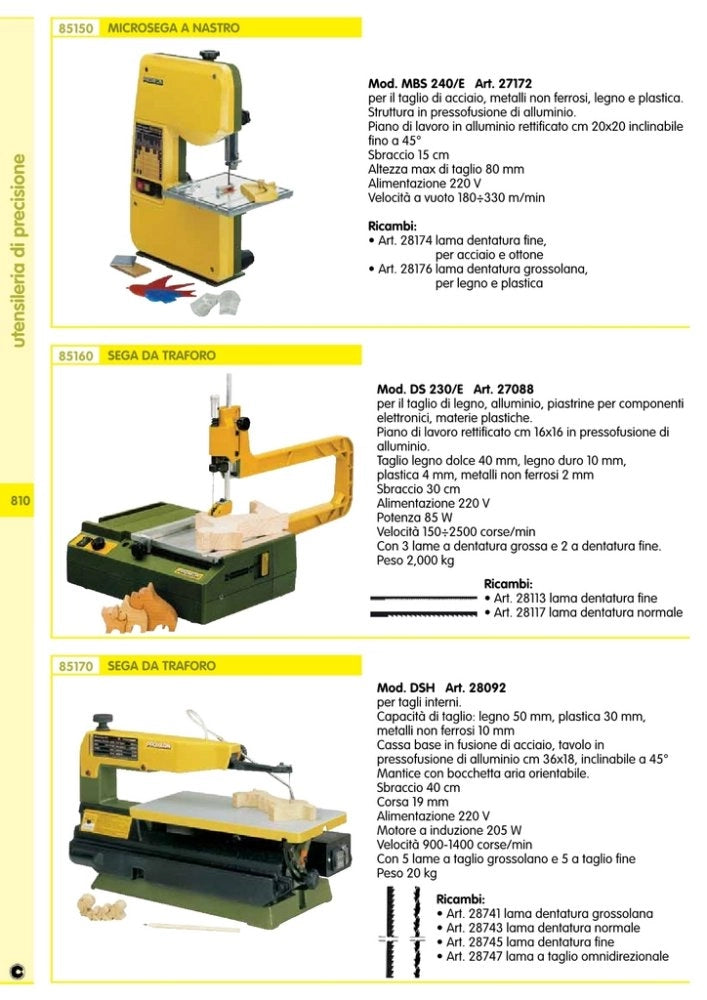 1pz proxxon 27088 sega da traforo 220v "ds 230/e" cod:ferx.28575