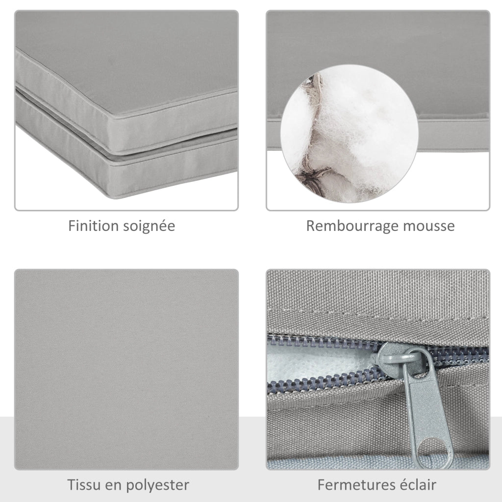 Cuscini da giardino per sedie e poltrone ¨C zephmum ¨C grigio chiaro in poliestere 5 cm