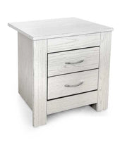 COMODINO MODERNO CON 2 CASSETTI 45 X 35 X 45 CM IN LEGNO BIANCO