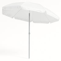 Ombrellone da Mare 200 cm Bianco con Palo in Alluminio 8 Ribs e Borsa Trasporto