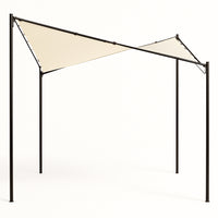 Gazebo a Vela da Giardino Esterno Bar 4x4 Metri Ecru Telo Copertura Farfalla