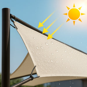 Gazebo a Vela da Giardino Esterno Bar 4x4 Metri Ecru Telo Copertura Farfalla