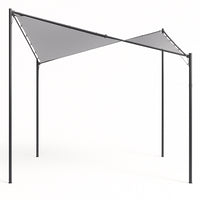 Gazebo a Vela da Giardino Esterno Bar 4x4 Metri Grigio Telo Copertura Farfalla