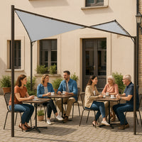 Gazebo a Vela da Giardino Esterno Bar 4x4 Metri Grigio Telo Copertura Farfalla