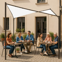 Gazebo a Vela da Giardino Esterno Bar 4x4 Metri Bianco Telo Copertura Farfalla