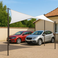 Gazebo a Vela da Giardino Esterno Bar 4x4 Metri Bianco Telo Copertura Farfalla